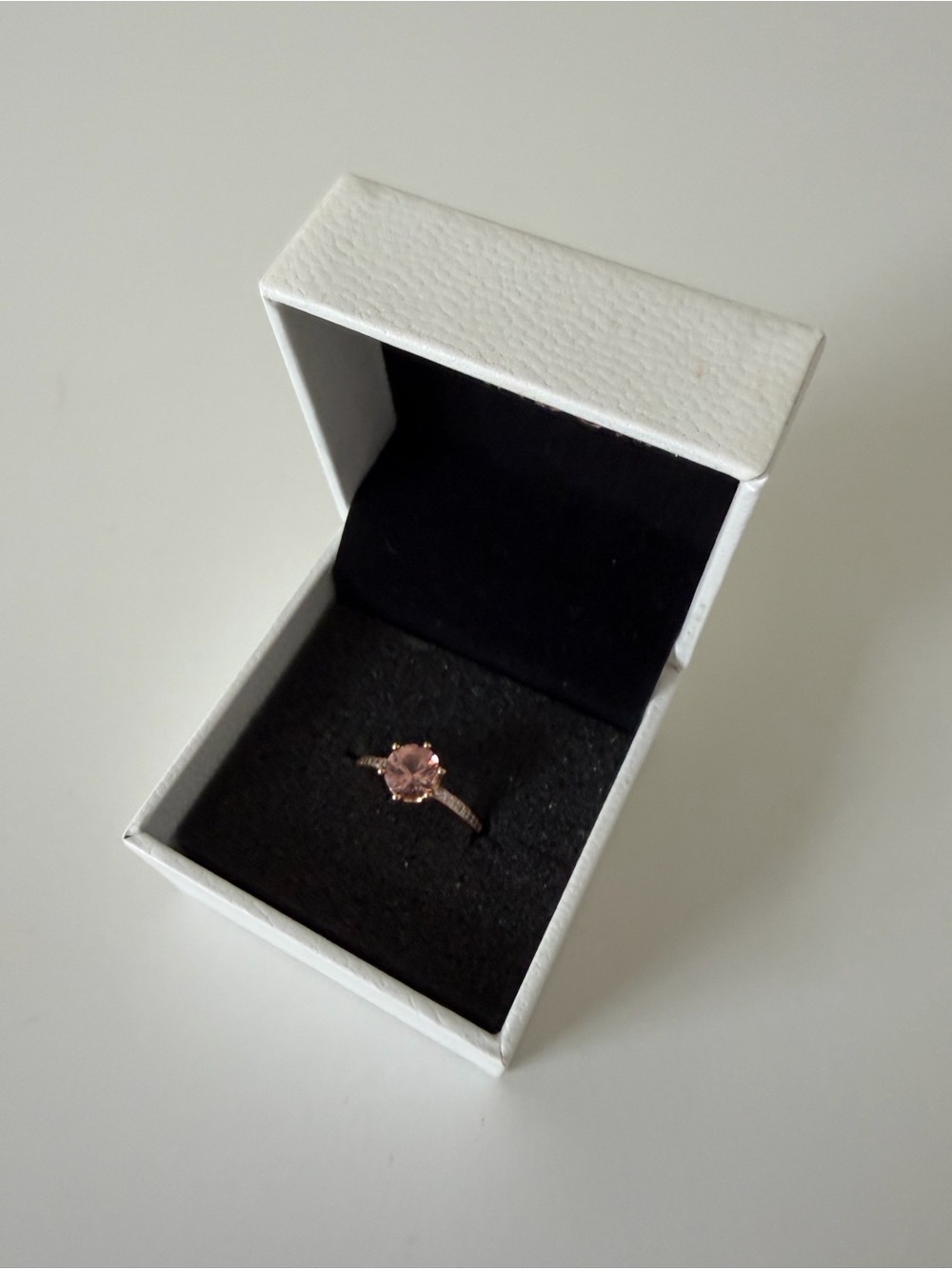 Pandora Rose Gold Ring with Pink Center Stone